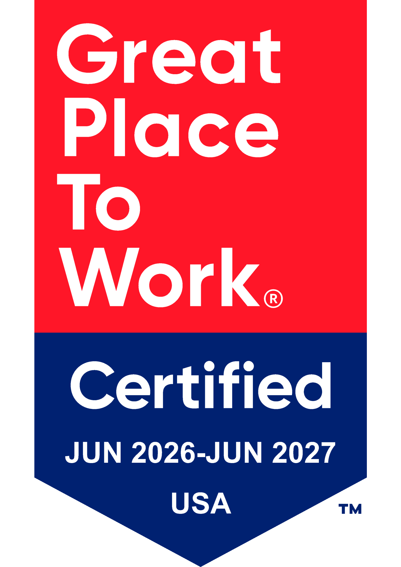 2026-2027 Great Place To Work Certification